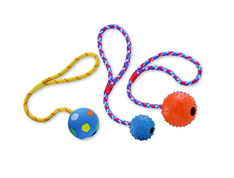 69008 NOBBY Rubber ball with nops, bell and rope