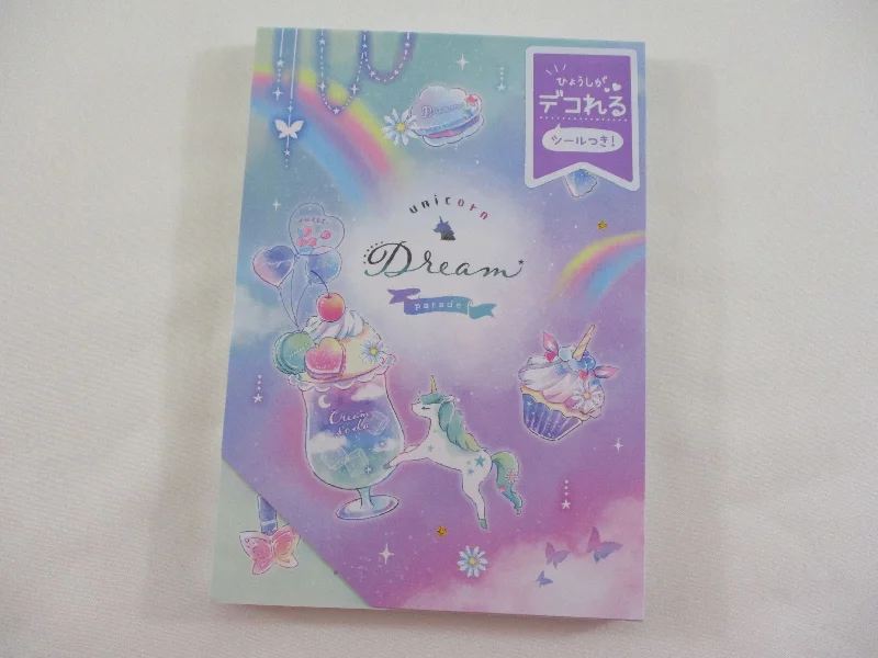 Cute Kawaii Kamio Unicorn Dream Cream Soda 4 x 6 Inch Notepad / Memo Pad - Stationery Designer Paper Collection