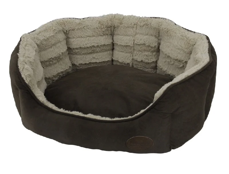 60773 NOBBY Comfort bed oval "KARA" brown l x w x h: 65 x 57 x 22 cm