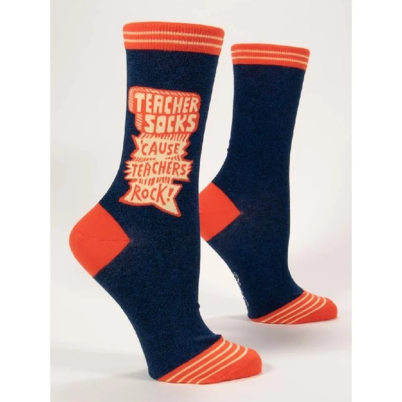 Blue Q : Women's Crew Socks - "Teacher Socks 'Cause Teachers Rock"