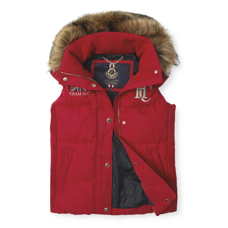 Holland Cooper Team Hooded Gilet - Heritage Red