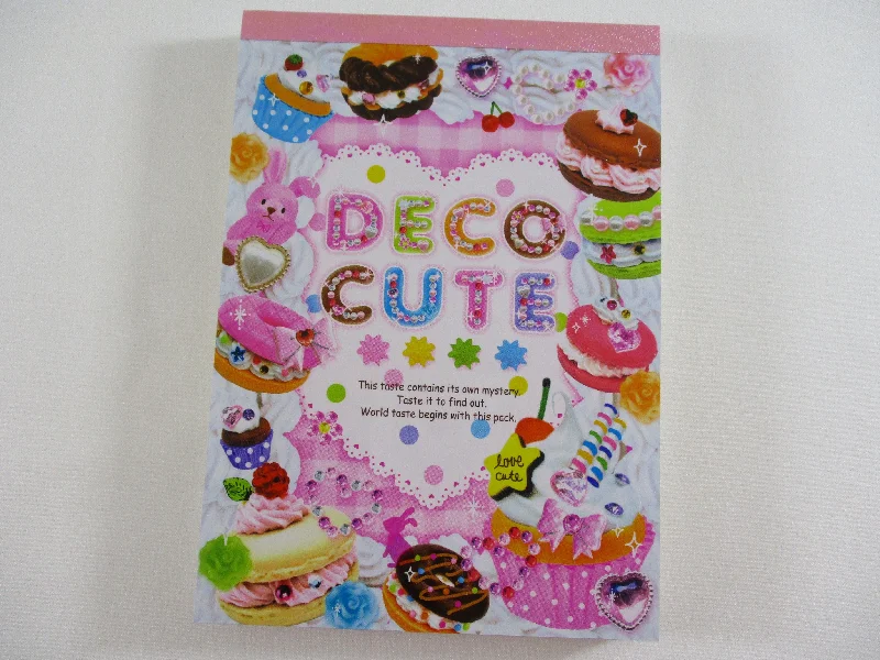 Cute Kawaii HTF Vintage Collectible Q-Lia Deco Cute Sweet Food Theme 4 x 6 Inch Notepad / Memo Pad - Stationery Designer Paper Collection