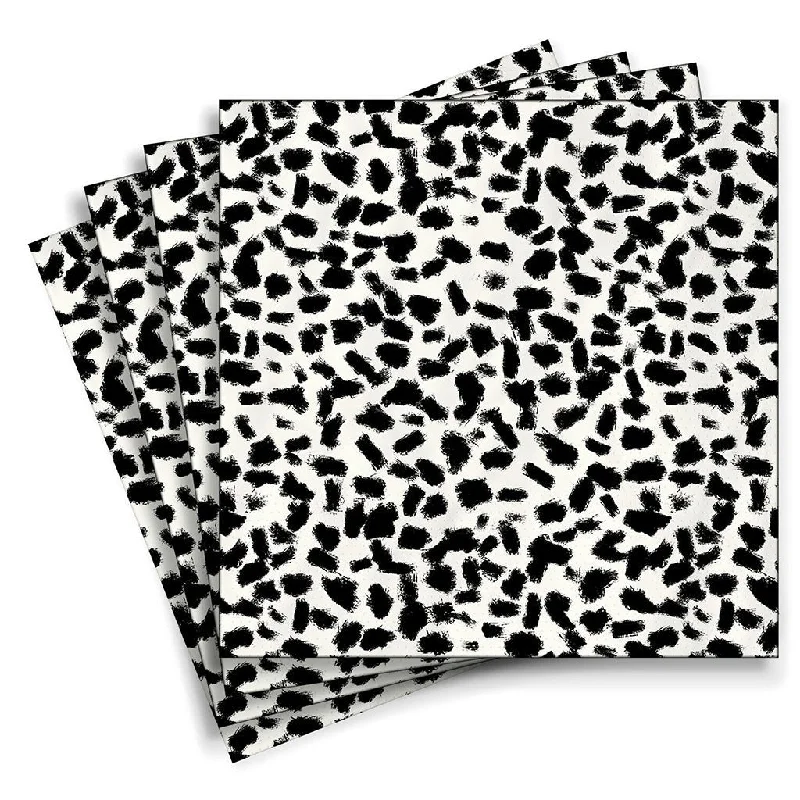 Hallmark : Black and White Animal Print Cocktail Napkins, Set of 16