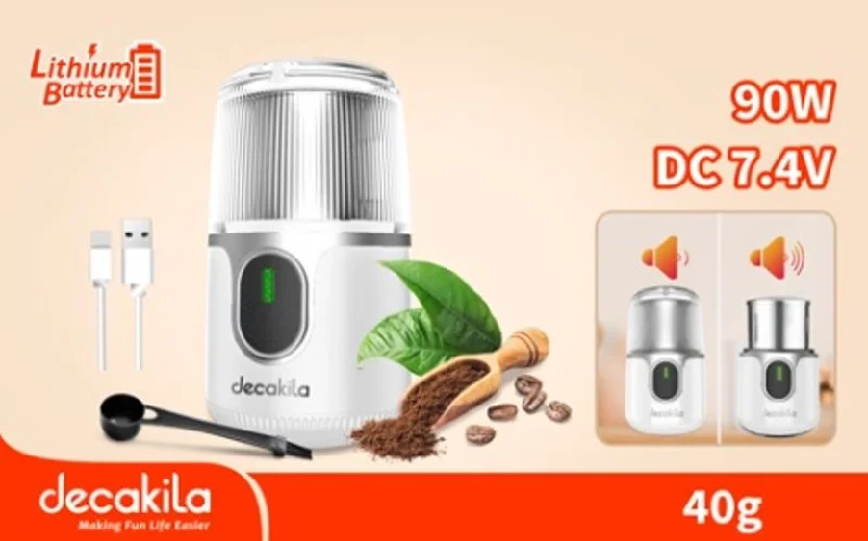 Decakila Cordless coffee grinder DC 7.4V - White