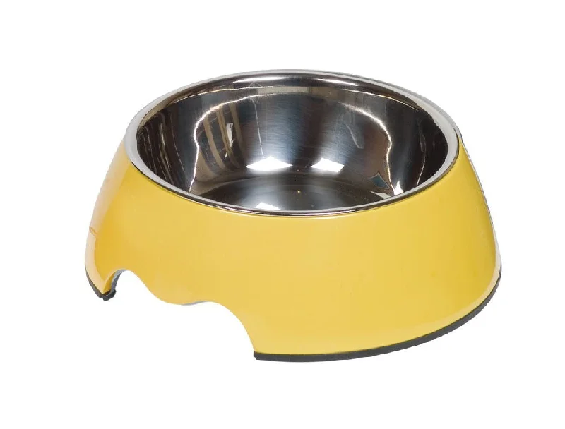 73482-24 NOBBY Dog Melamine bowl "NOBLY" yellow M: 17,5 x 6,5 cm, 350 ml