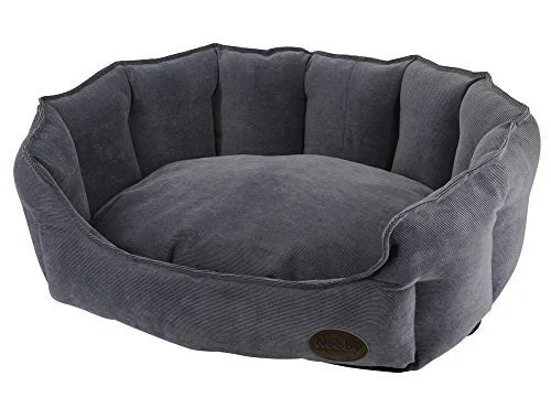 60789 NOBBY Comfort bed oval "BOTELI" grey l x w x h: 65 x 57 x 22 cm