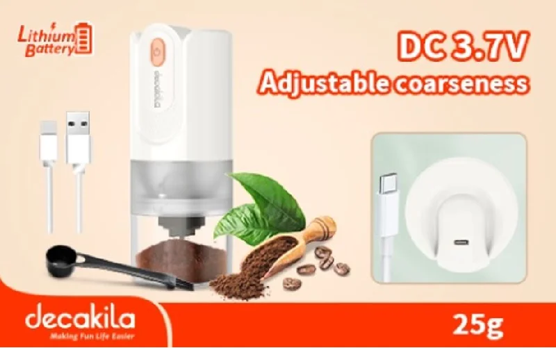 Decakila Cordless coffee grinder DC 3.7V White