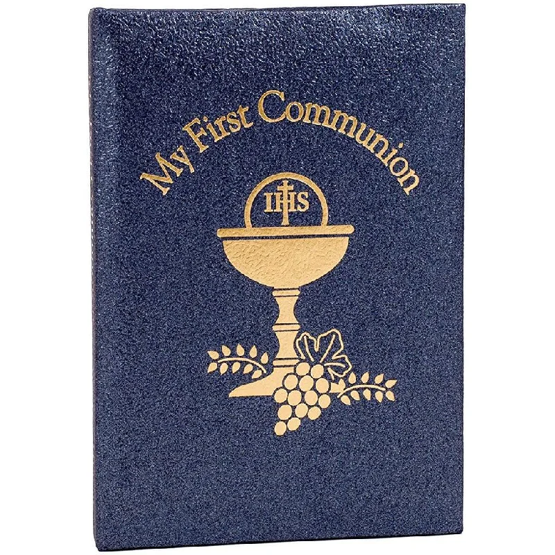 Roman : 5" H Deluxe Black/Gold Padded Pearlized Communion Book