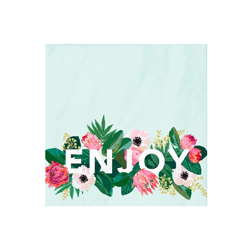 Hallmark : Floral "Enjoy" Dinner Napkins, Set of 16