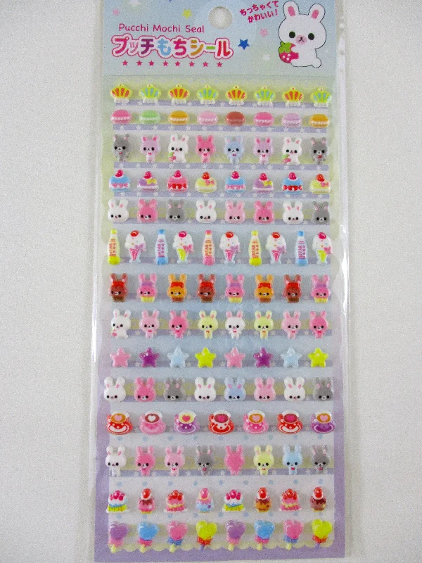 Cute Kawaii Lemon Rabbit Sweets Food Animal Sponge Puffy Sticker Sheet - for Journal Planner Craft Agenda Schedule Scrapbook Stationery