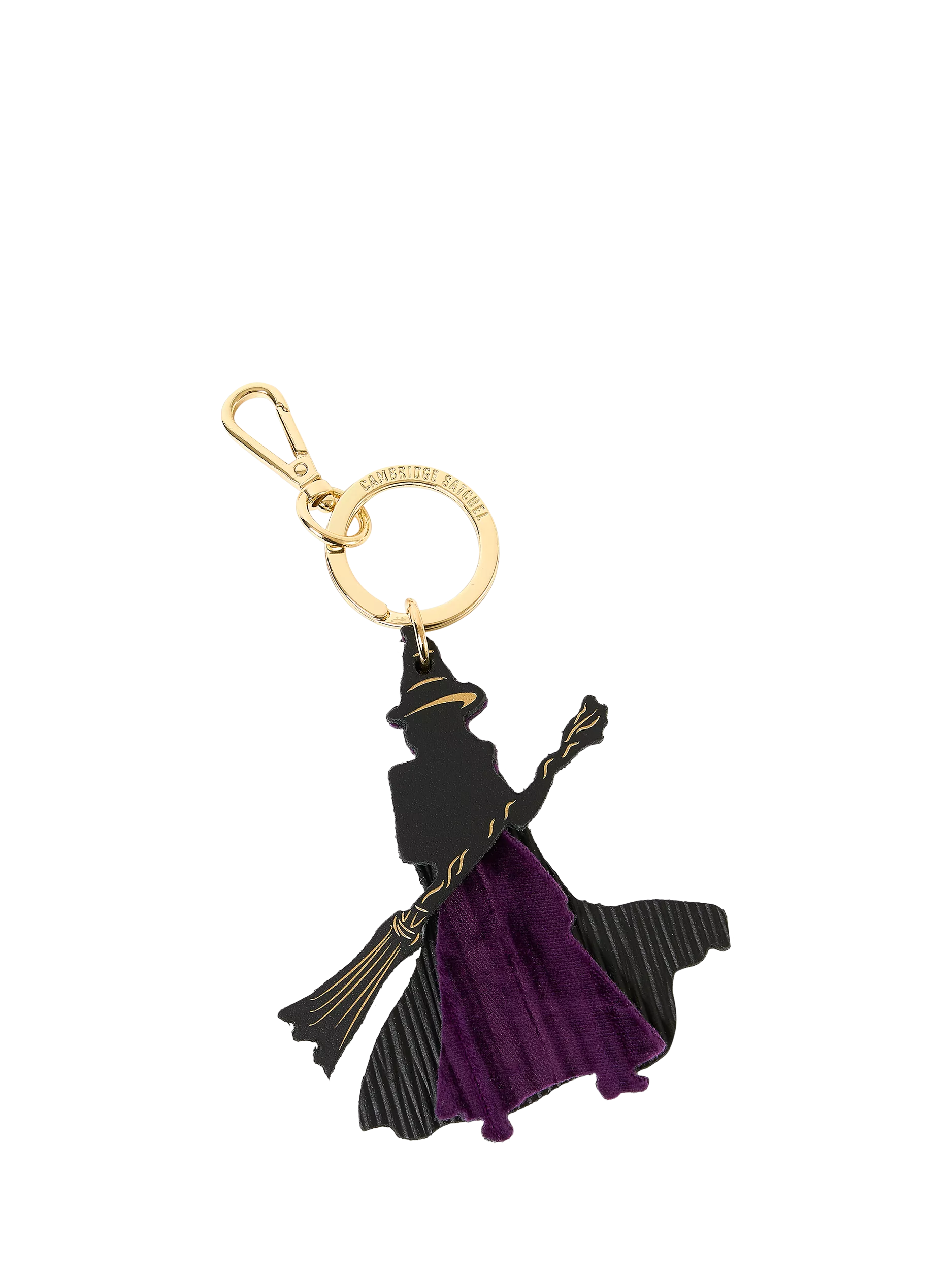 Cambridge Satchel x Wicked The Elphaba Charm, Black 1914 Grain With Purple Velvet