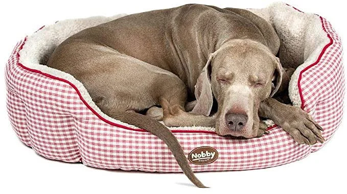 60817 NOBBY Comfort bed oval "XAVER" red l x w x h: 86 x 70 x 24 cm