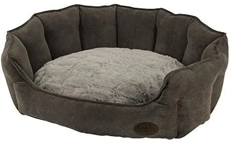 60793 NOBBY Comfort bed oval "BOTELI" brown l x w x h: 86 x 70 x 24 cm