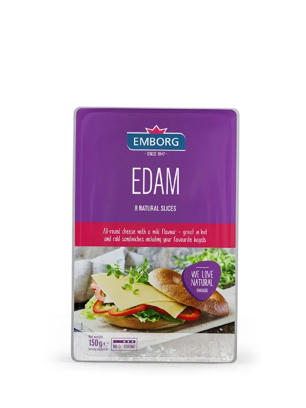 EMBORG NAT SLICED CHEESE EDAM 150GM