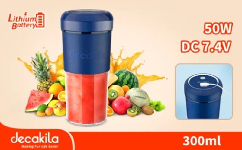 Decakila Cordless portable blender 50W 300ml - Blue