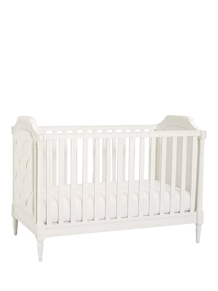 Pottery Barn Kids Blythe Upholstered Convertible Cot, French White