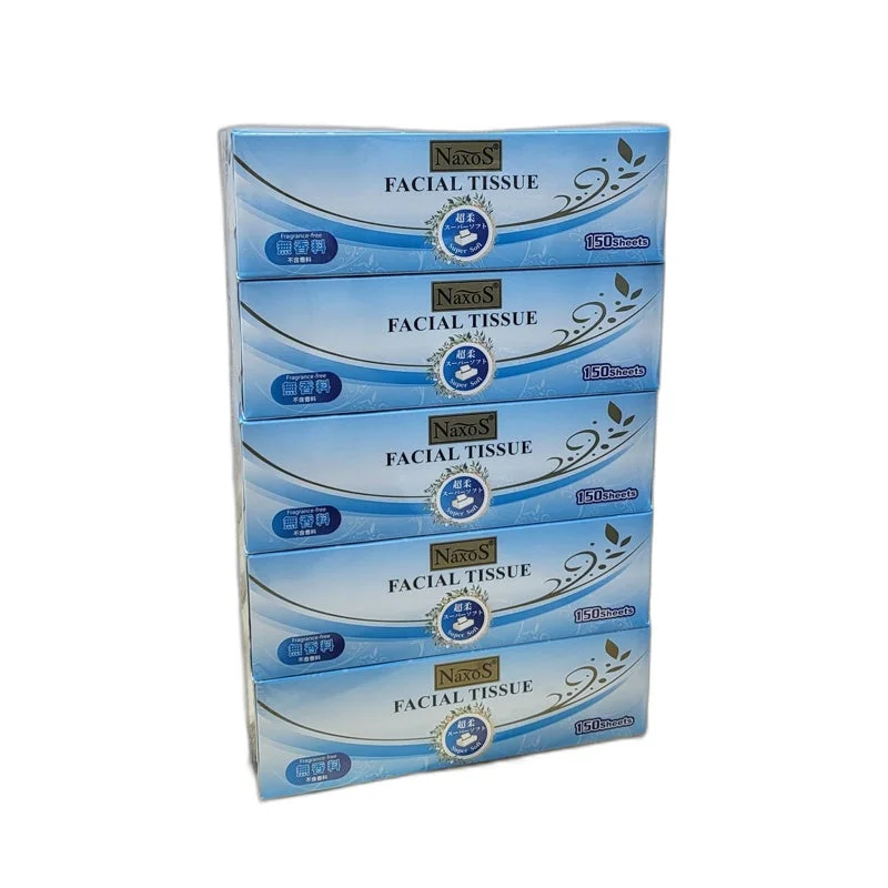 NAXOS 2ply Box Facial Tissue|  150sheets x 5 Boxes