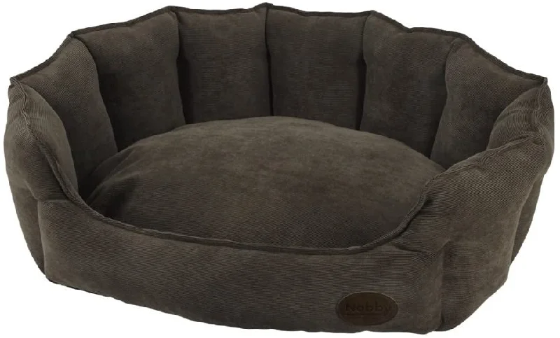 60792 NOBBY Comfort bed oval "BOTELI" brown l x w x h: 65 x 57 x 22 cm