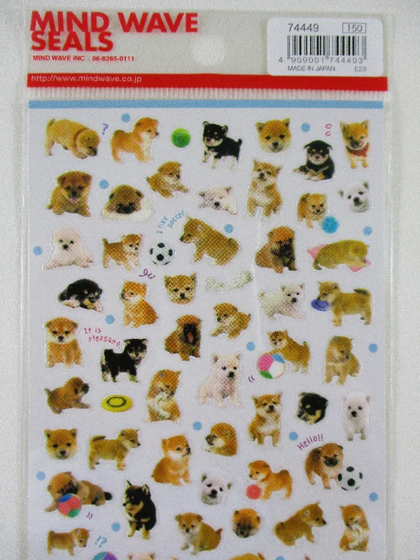 Cute Kawaii Dog Puppies Photo Sticker Sheet - for Journal Planner Agenda Stationery Scrapbook Craft