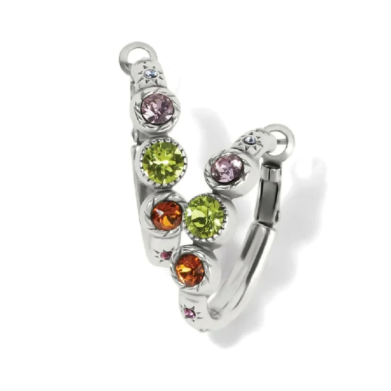 Brighton : Halo Gems Trio Hoop Earrings in Silver-Multi