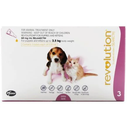 Revolution Flea & Worm Treatment for Puppies & Kittens up to 2.5Kg (1 Dose)