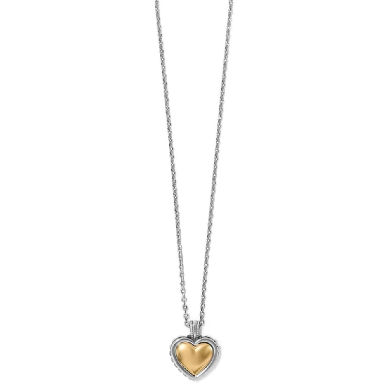 Brighton - Pretty Tough Bold Two Tone Heart Petite Necklace