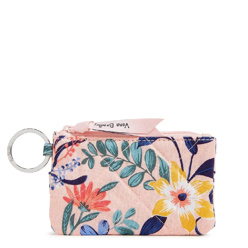 Vera Bradley : RFID Deluxe Zip ID Case in Paradise Coral