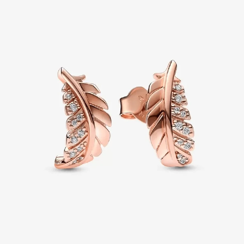 PANDORA : Floating Curved Feather Stud Earrings