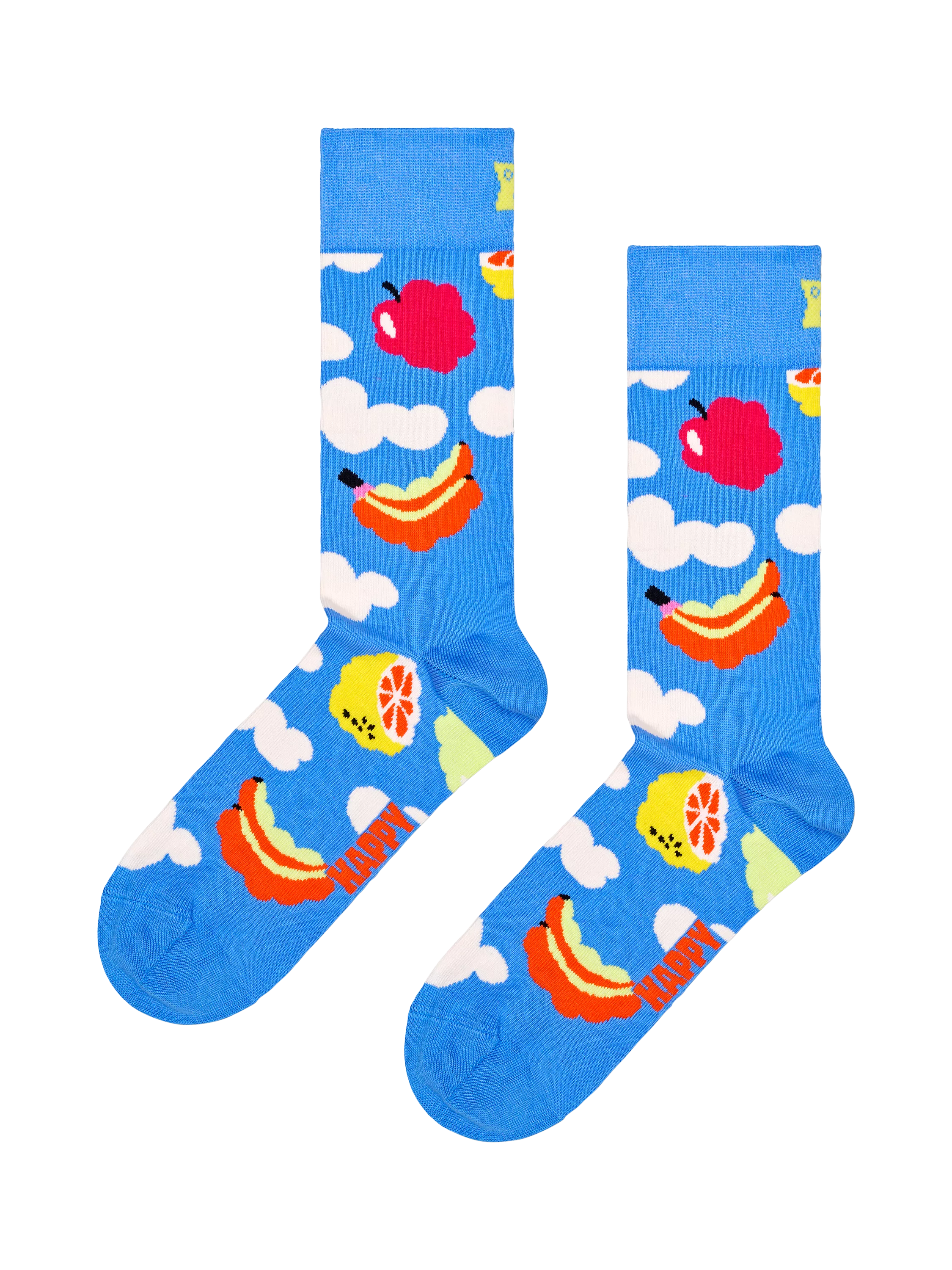 Happy Socks Cloudy Fruit Socks, One Size, Blue/Multi