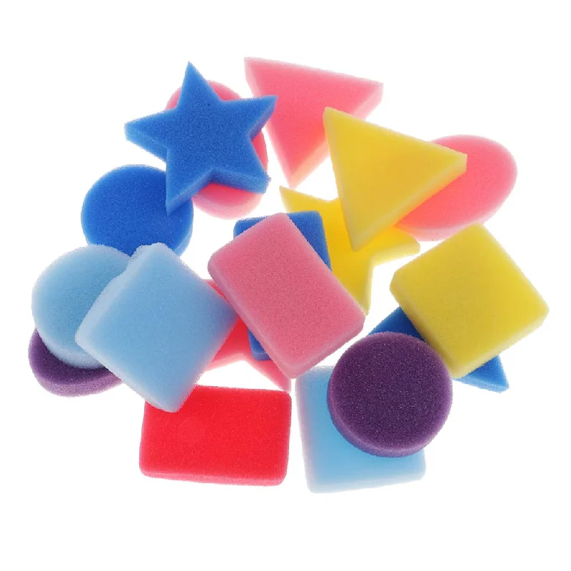 6pc Geometric Shapes Sponge For Preschool Kids Art & Craft