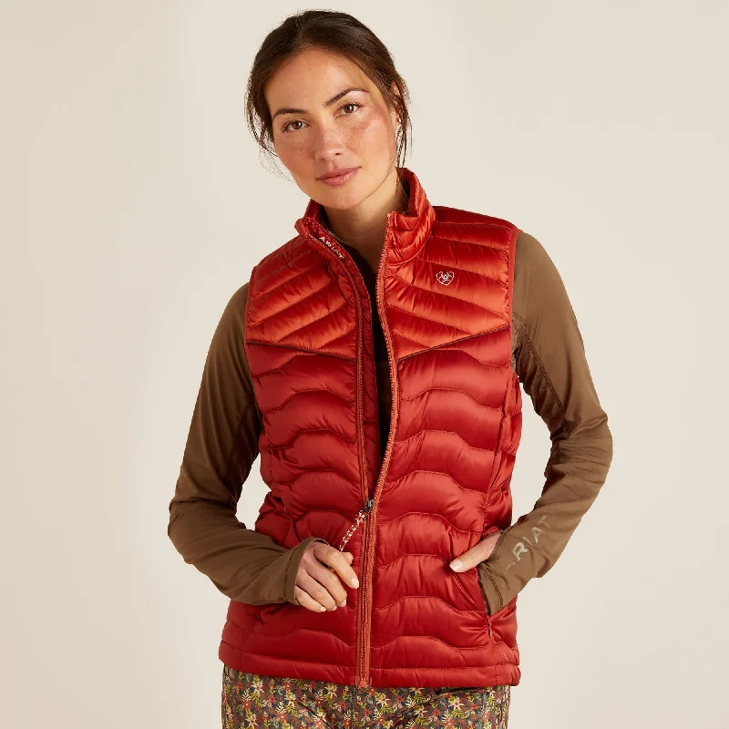 Ariat Ladies Ideal Down Vest - Iridescent Red Ochre/Burnt Brick