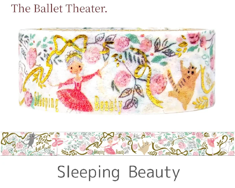 Cute Kawaii Shinzi Katoh Ballet Theater Washi / Masking Deco Tape - Sleeping Beauty ♥ Dance Ballerina Recital Concert for Scrapbooking Journal Planner Craft