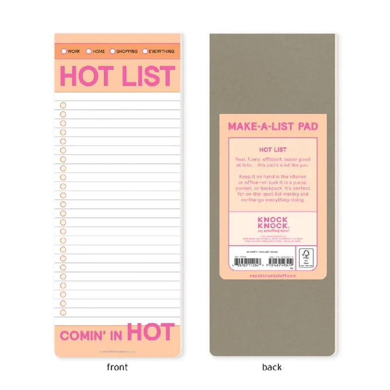 Knock Knock : Hot List Make-a-List Pad