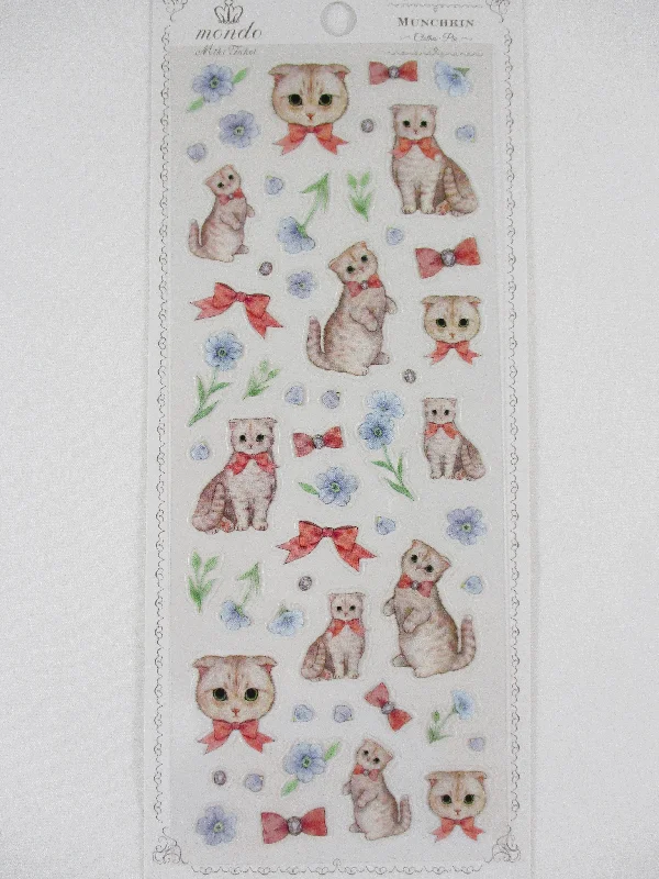 Cute Kawaii Clothes-pin Sticker Sheet - Favorite Cat Kitty Feline - for Journal Planner Craft Organizer Calendar