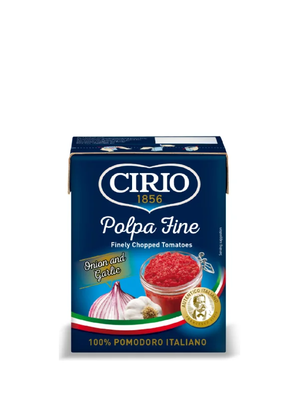 CIRIO POLPA FINE CHOPPEDTOMATOES ONION GARLIC 390G