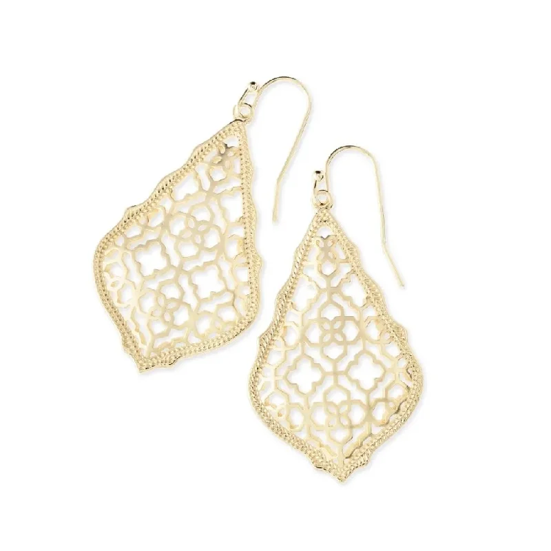 Kendra Scott : Addie Gold Drop Earrings in Gold Filigree Mix