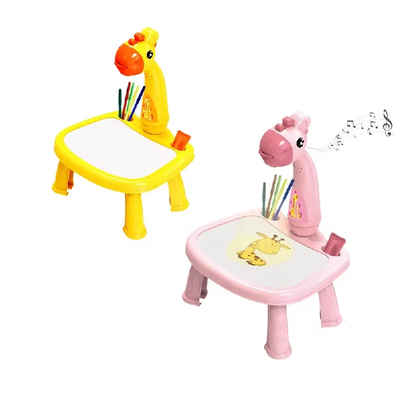 (NET) Giraffe Projection Painting Table Drawing Board Writing Desk