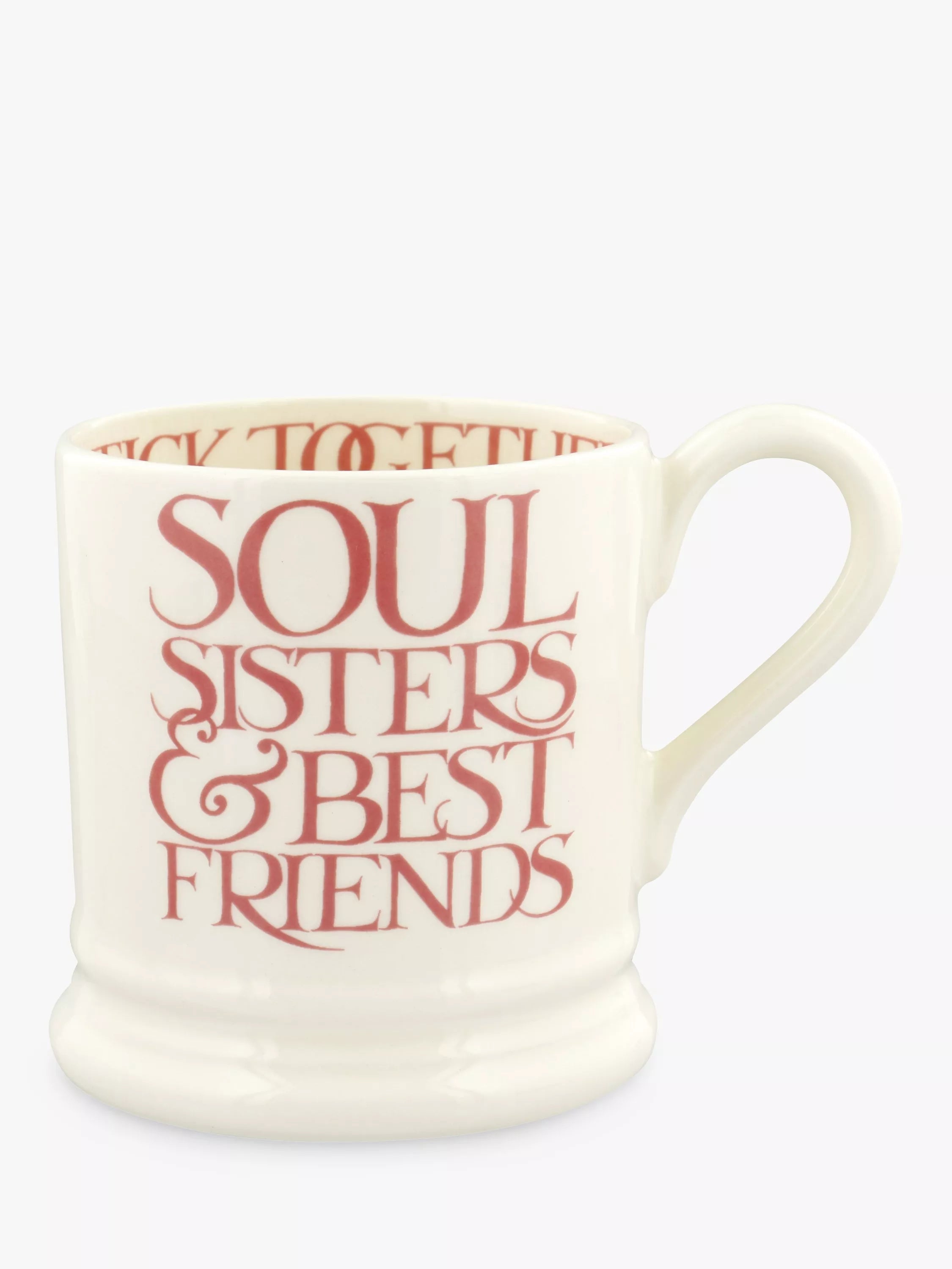 Emma Bridgewater Pink Toast 'Soul Sisters & Best Friends' Half Pint Mug, 300ml, Pink