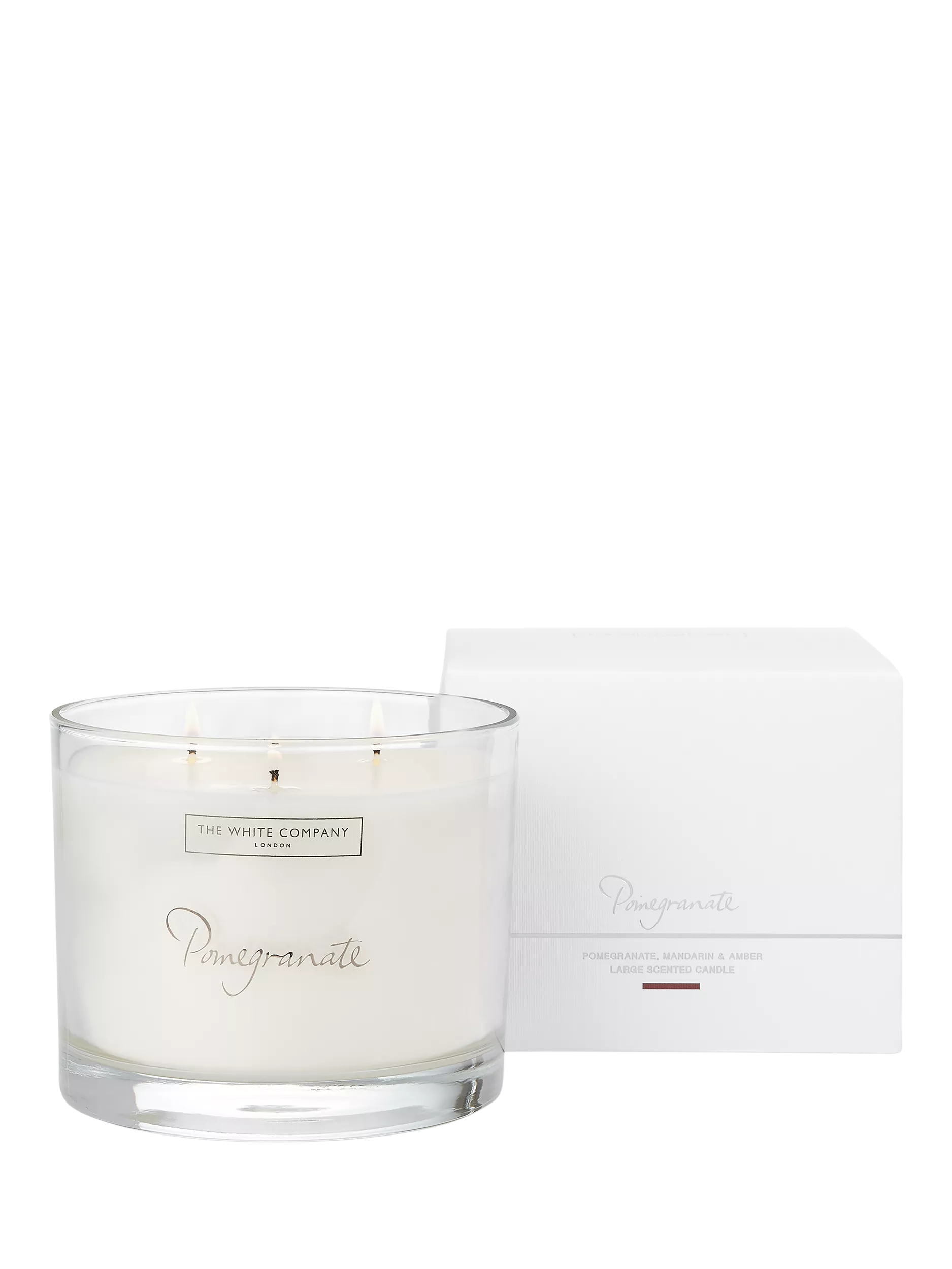 The White Company Pomegranate 3 Wick Scented Candle, 770g