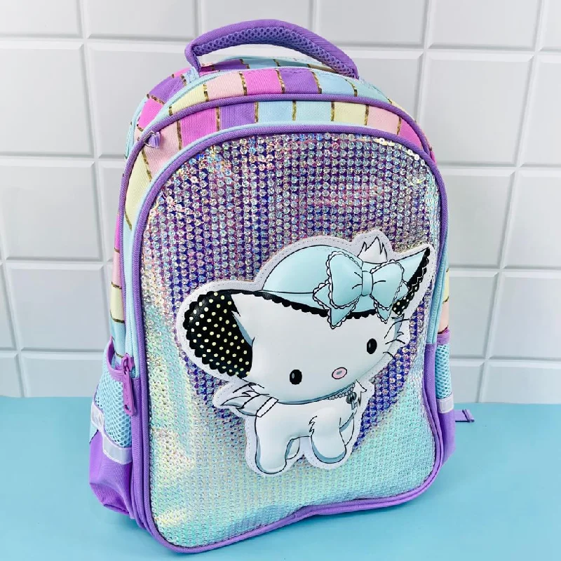 Carry in Style: Colorful Whimsical Kitty Design Backpack for kids