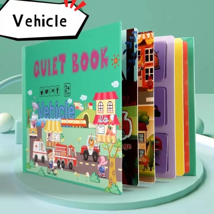 Vehicle Montessori Quiet Book for Kids to Develop Learning Skills