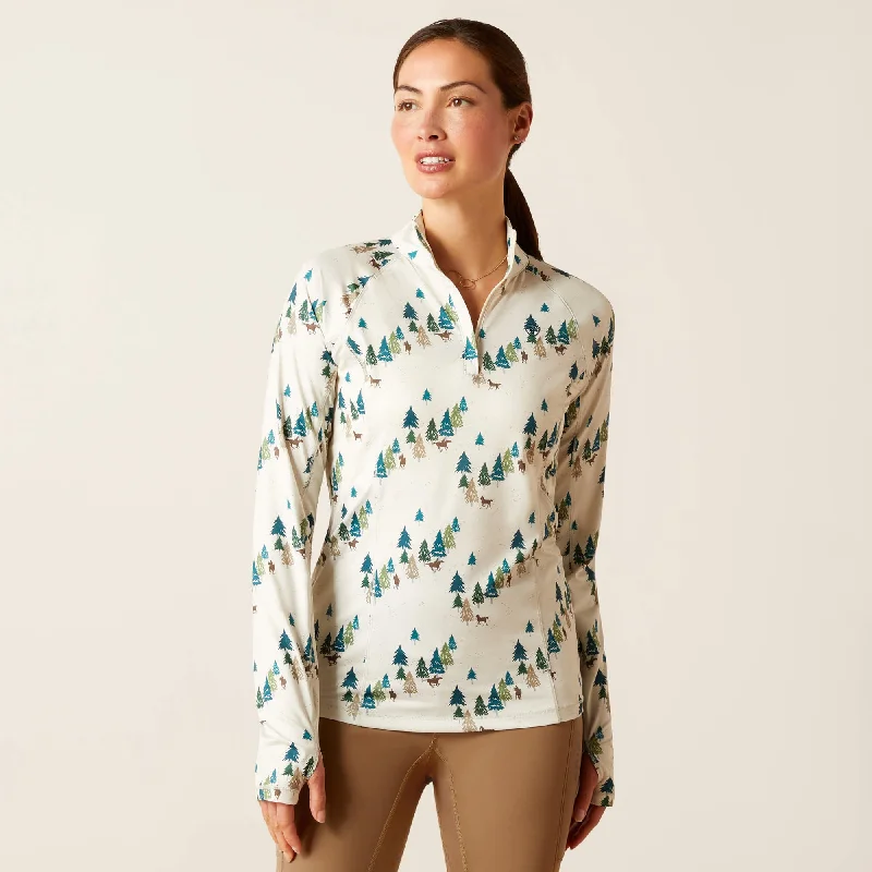 Ariat Ladies Lowell 2.0 1/4 Zip Base Layer - Forest Ride