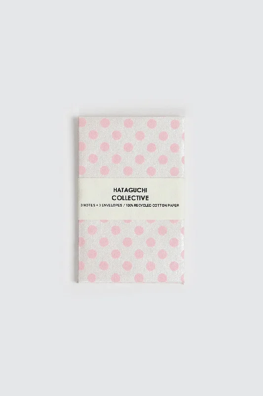 Hataguchi Collective Mini Notecard & Envelope Set Small Dots Pink