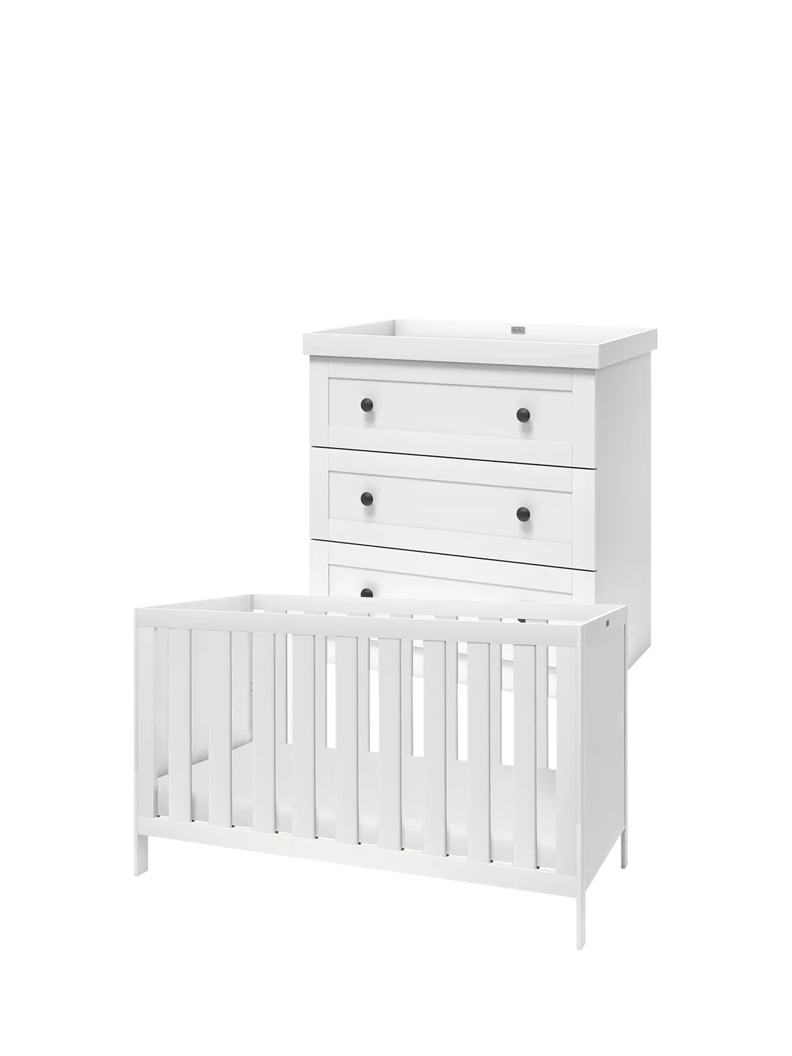 Silver Cross Bromley Cotbed and 3 Drawer Dresser Set, White