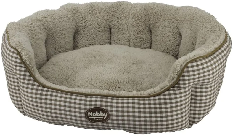 60823 NOBBY Comfort bed oval "XAVER" brown l x w x h: 55 x 50 x 21 cm