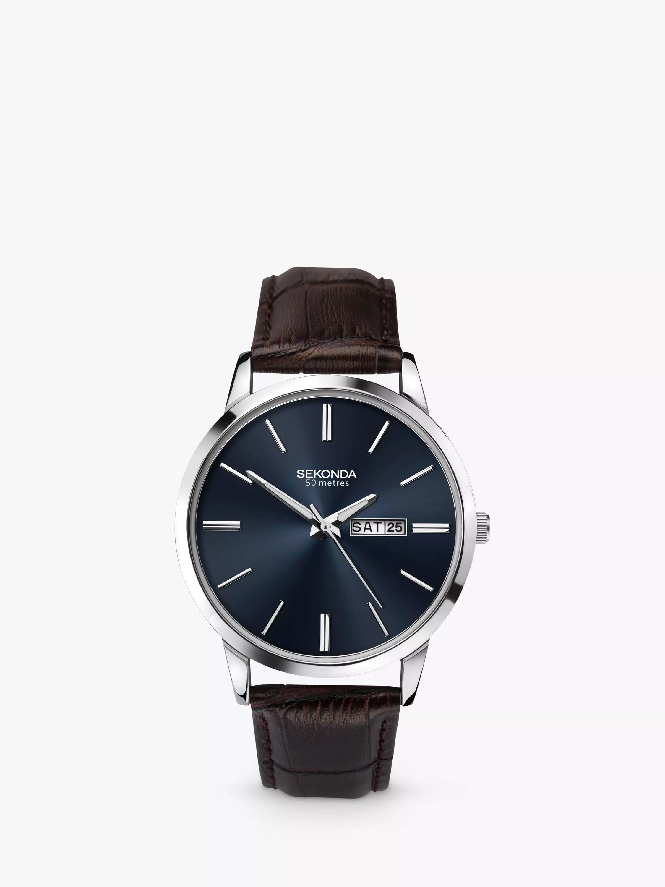 Sekonda Men's Day Date Leather Strap Watch