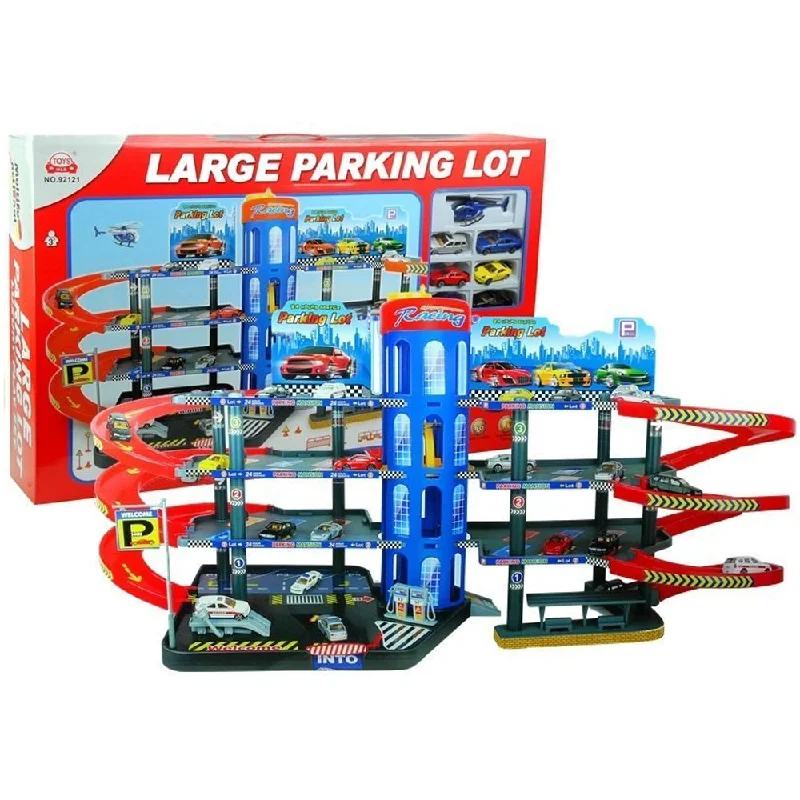 (Net) Big Parking Tired Elevator 6 cars Helicopter