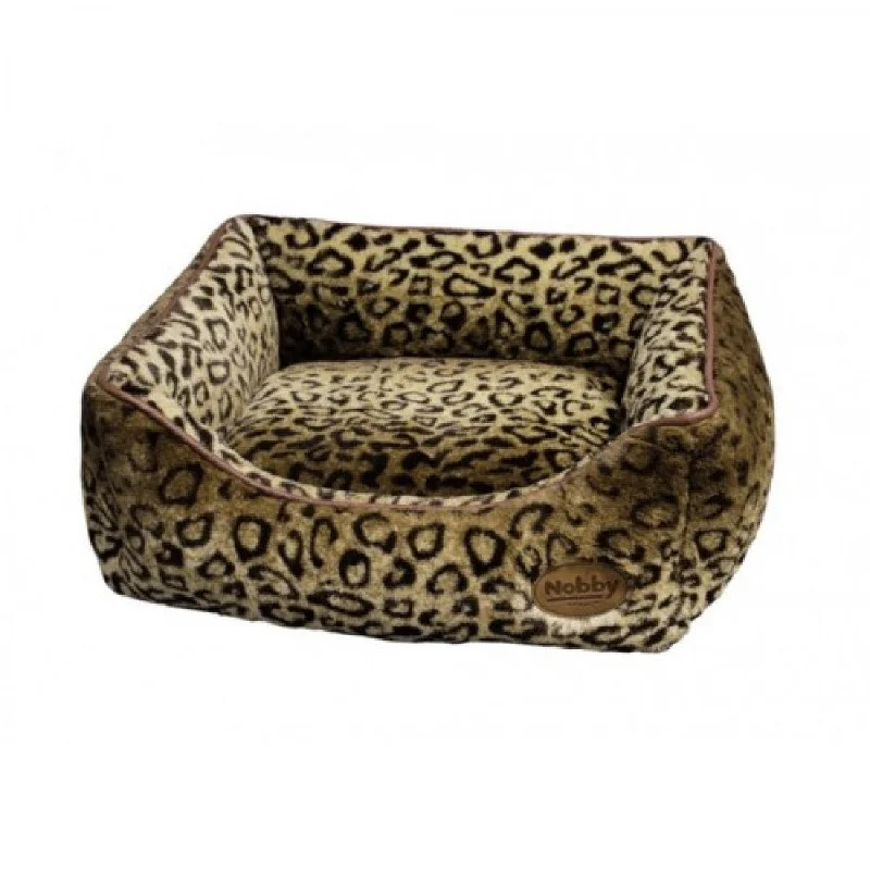 60119 NOBBY Comfort bed square"ALANIS"leopard brownLxBxH:60x48x19cm