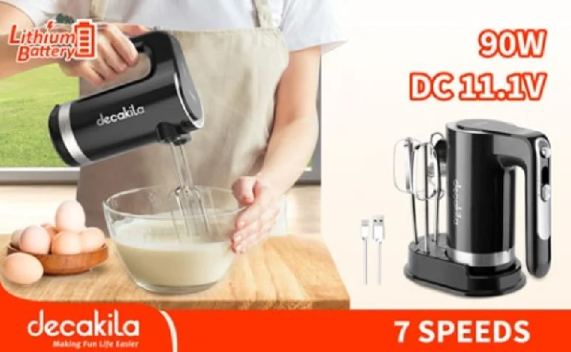 Decakila Cordless hand mixer 90W - Black