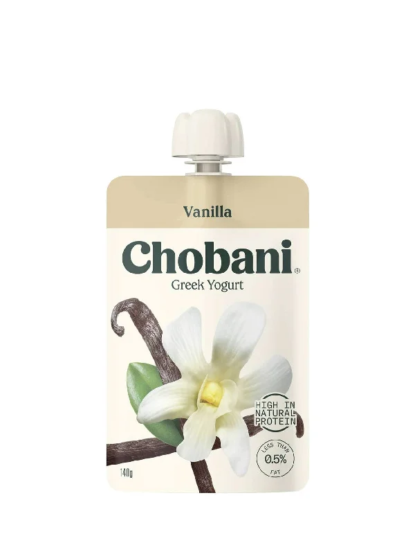 CHOBANI GREEK YOGHURT 0% FAT VANILLA POUCH 140G